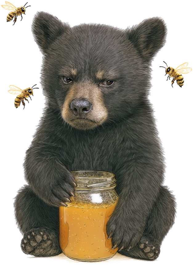 Grumpy Baby Bear Illustration